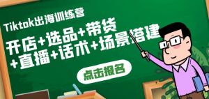 Tiktok开店运营赚钱课:开店+选品+带货+直播+话术+场景搭建!-虚拟货源网