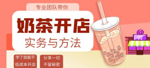开奶茶店必学技能课程:学了就能干,低成本开店(15节课)-虚拟货源网