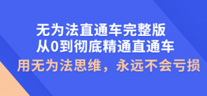 无为法直通车教程完整版:教你彻底精通直通车永不亏损的秘诀-虚拟货源网