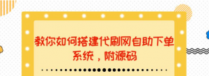 代刷网站搭建教程:教你如何搭建代刷网自助下单系统【附源码】-虚拟货源网