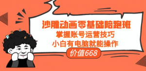 沙雕动画零基础教学课程,小白有电脑就能操作(掌握账号运营技巧)-虚拟货源网